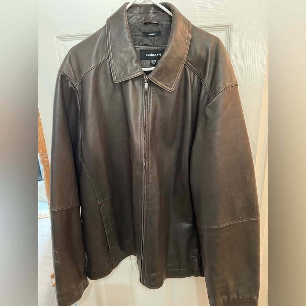 Men's Claiborne brown lamb skin jacket size XL